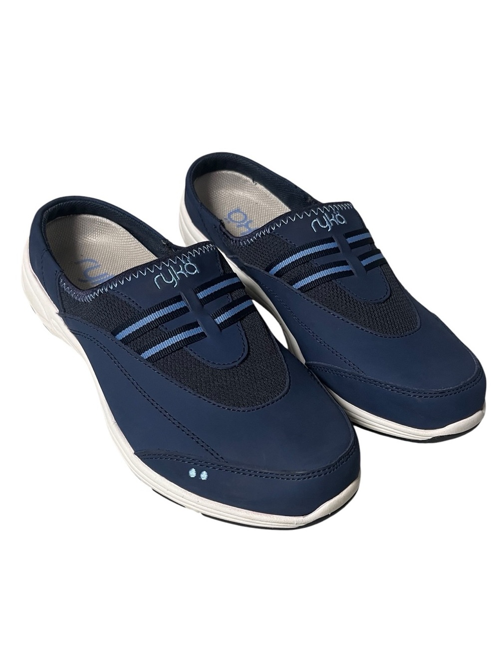 Ryka Tranquil Slip Resistant Blue Sneakers Mules Size 9
